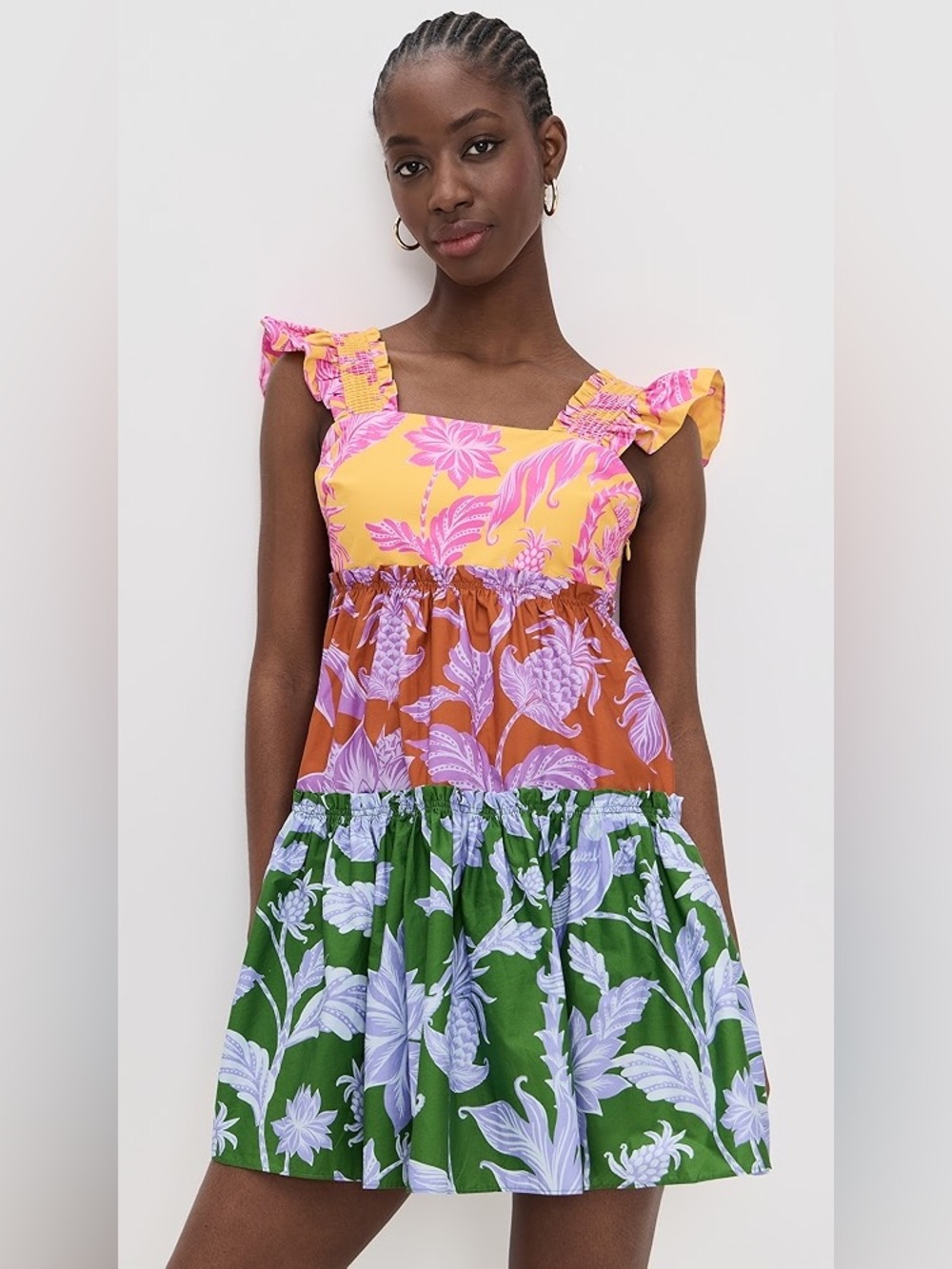 Tropical Swing Mix Mini Dress